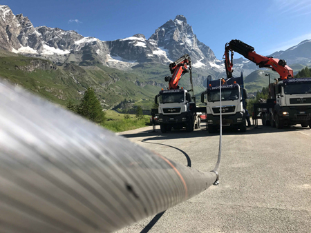 3S Seiltransport mit MAN Lastwagen von Romanshorn bis italienische Seite vom Matterhorn Kulturonline.ch